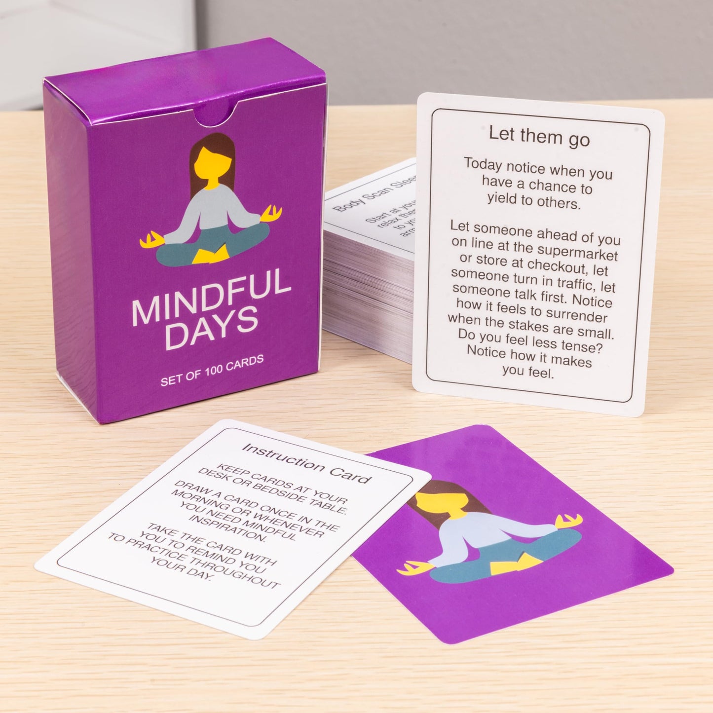 BayWel 100 Daily Mindful Activity Cards – Self-Care & Gratitude Prompts for All Ages | Portable Travel Deck for Mental Wellness, Focus & Stress Relief
