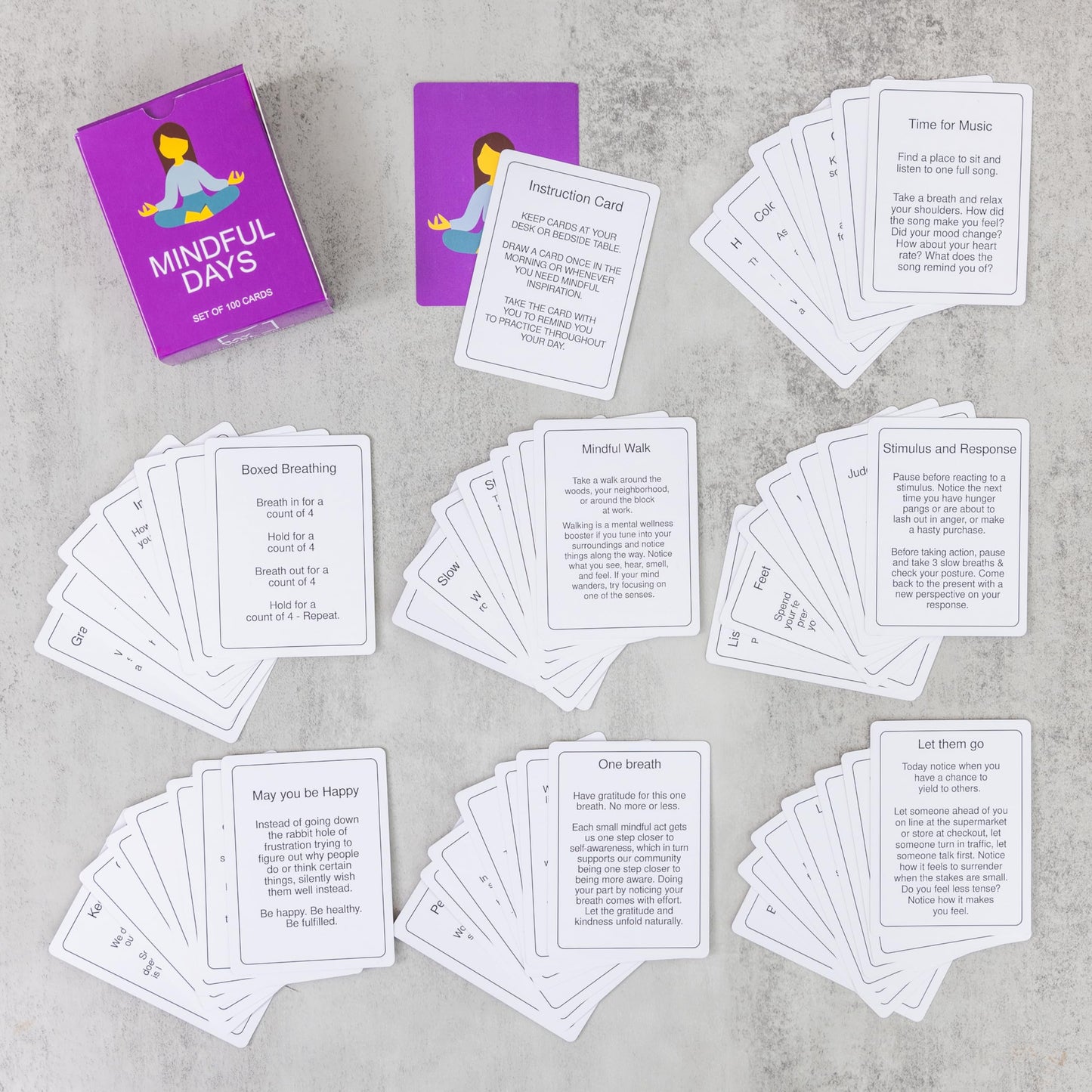 BayWel 100 Daily Mindful Activity Cards – Self-Care & Gratitude Prompts for All Ages | Portable Travel Deck for Mental Wellness, Focus & Stress Relief