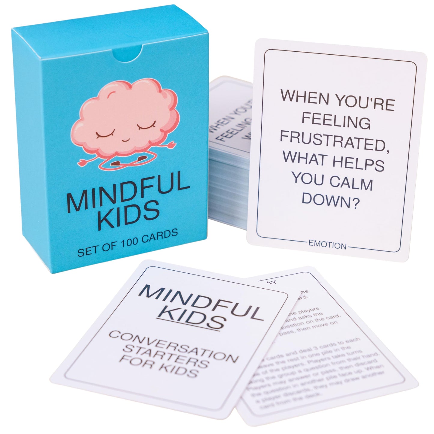 BayWel 100 Mindfulness Conversation Cards for Kids β Positive Affirmation & Self-Care Prompts for Meaningful Family, Classroom & Therapy Discussions