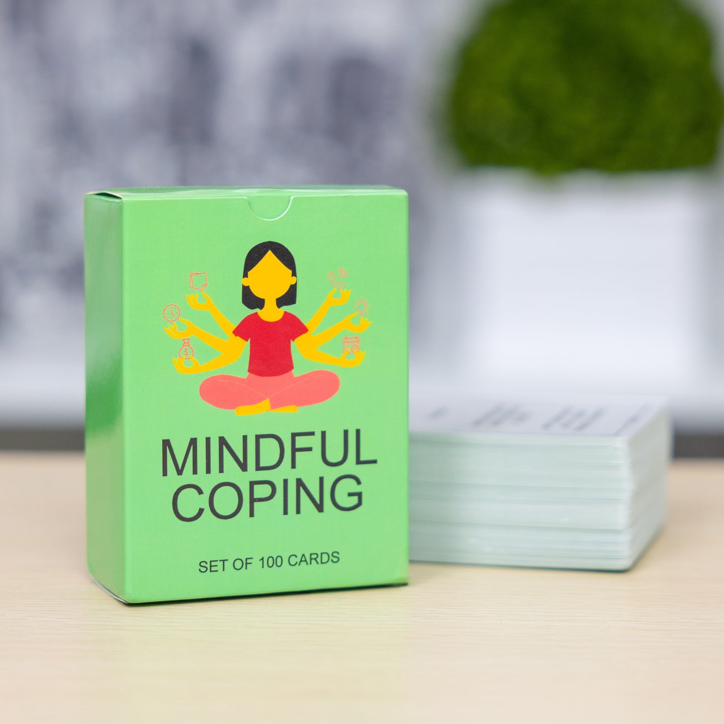 100 Mindful Coping Activity Cards – Self-Care & Stress Management Prompts for All Ages | Portable Travel Deck for Mental Wellness, Focus & Stress Relief