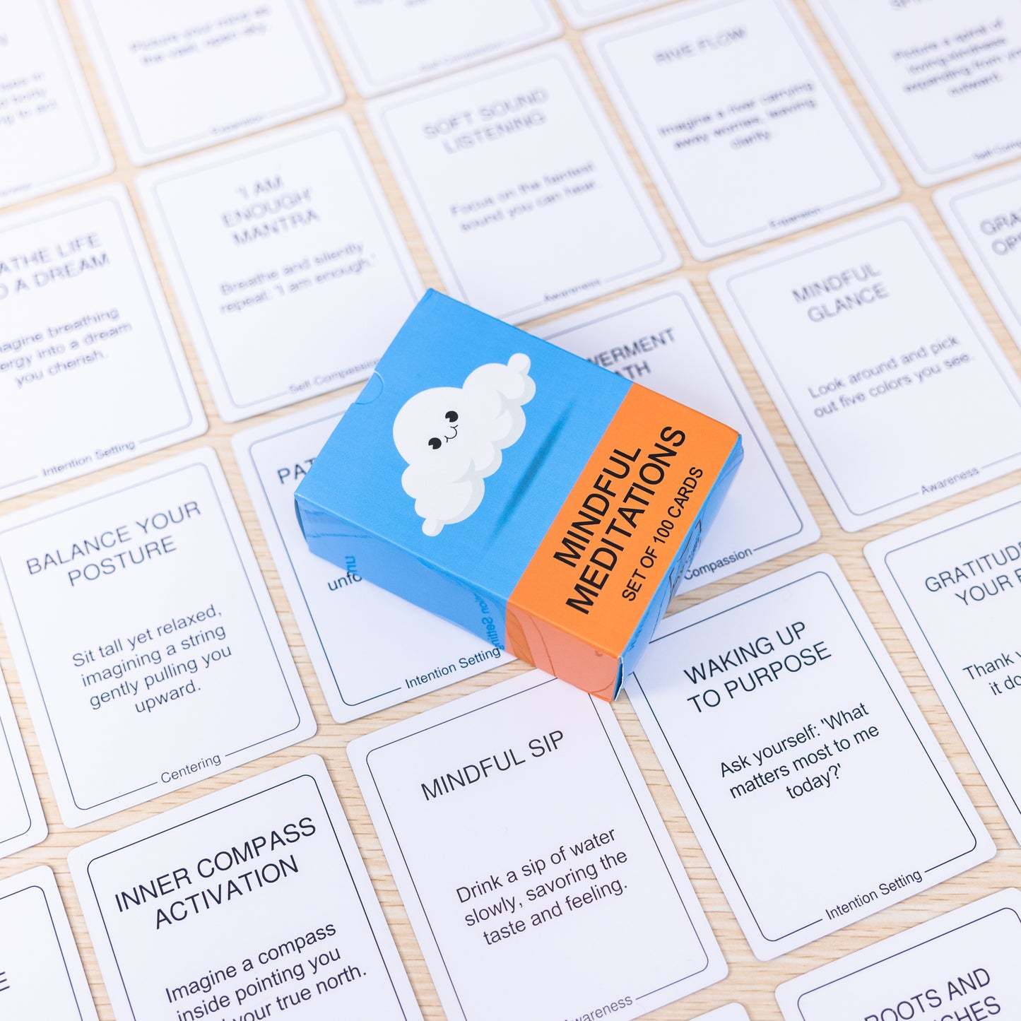 !! COMING SOON !! - BayWel 100 Mindful Meditations Cards – Mindfulness & Meditation Self‑Care Prompts | Desk & Travel Deck for Stress Relief, Focus, Motivation & Well‑Being