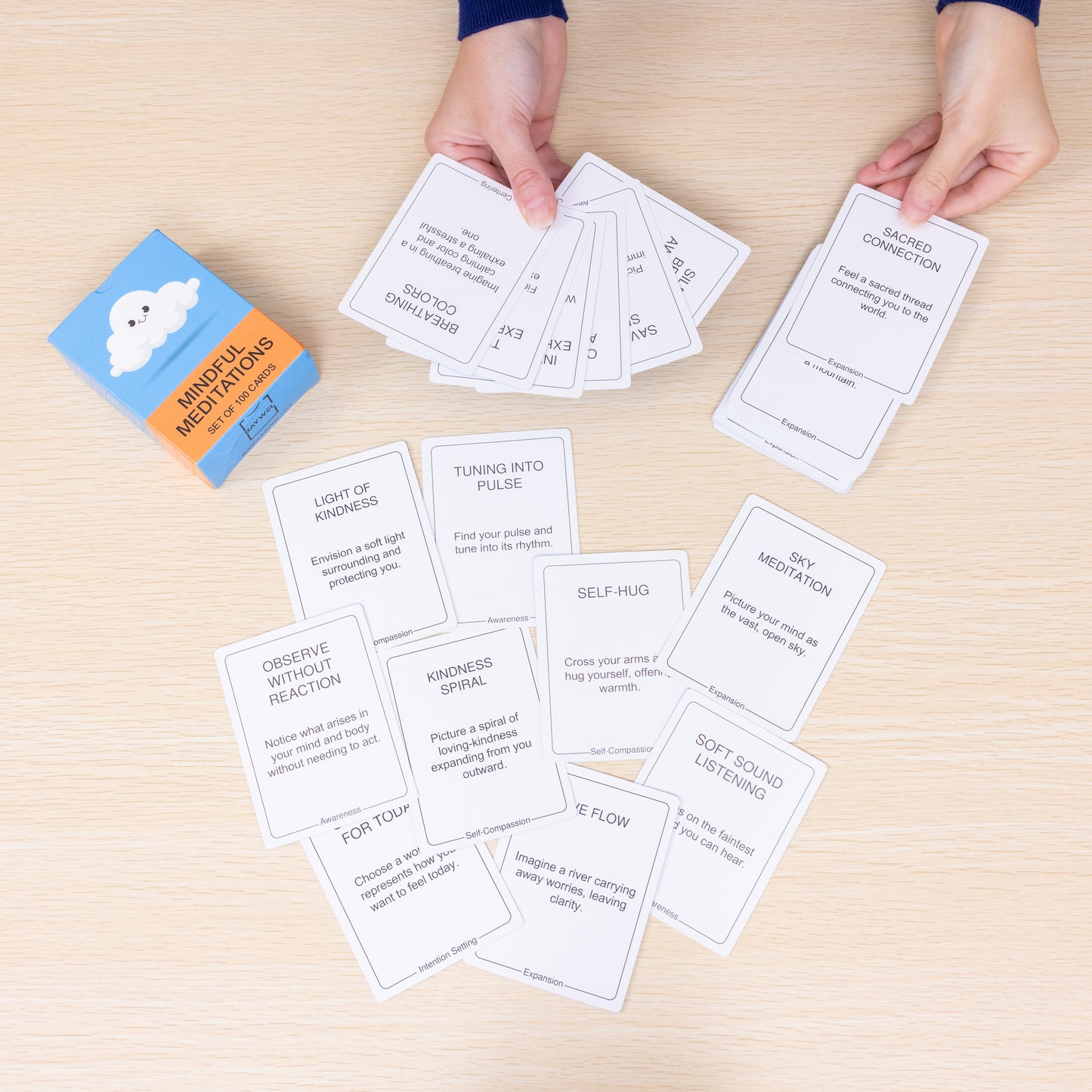 !! COMING SOON !! - BayWel 100 Mindful Meditations Cards – Mindfulness & Meditation Self‑Care Prompts | Desk & Travel Deck for Stress Relief, Focus, Motivation & Well‑Being