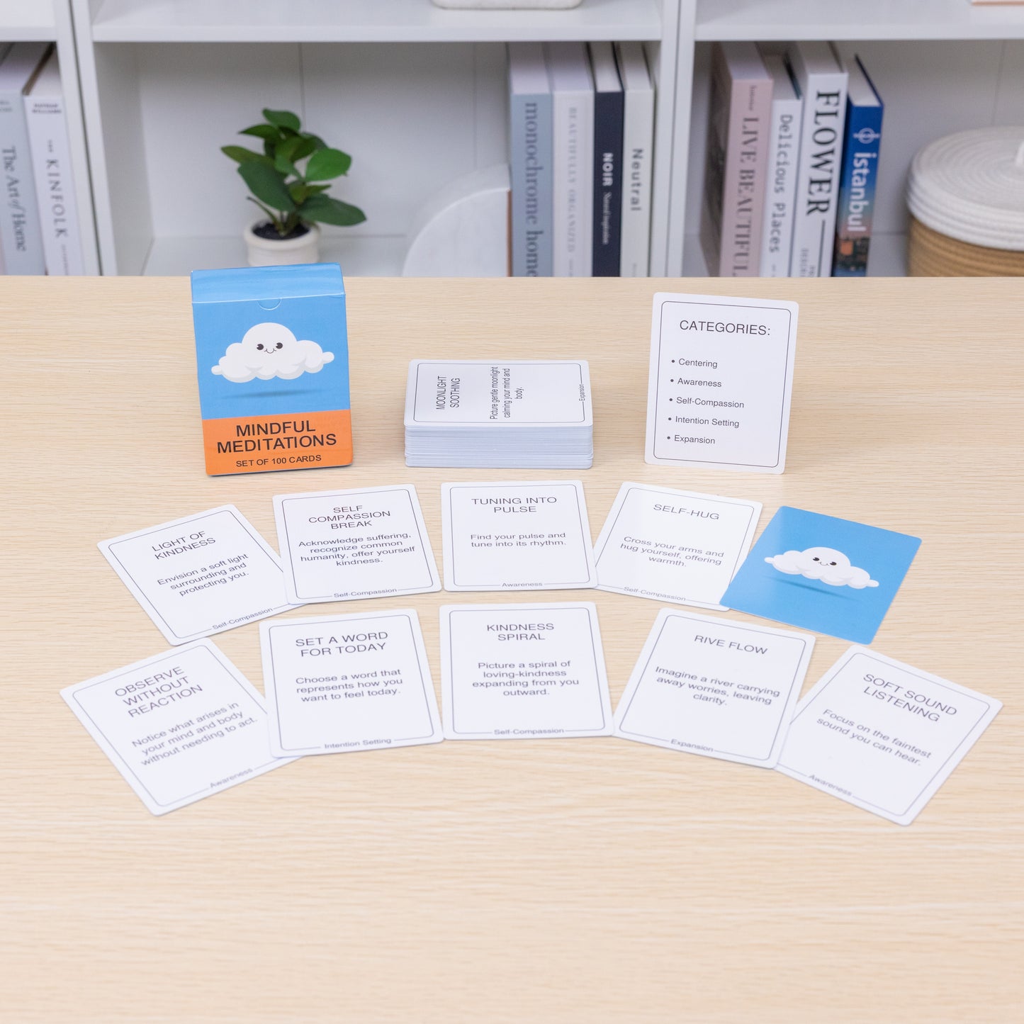 !! COMING SOON !! - BayWel 100 Mindful Meditations Cards – Mindfulness & Meditation Self‑Care Prompts | Desk & Travel Deck for Stress Relief, Focus, Motivation & Well‑Being