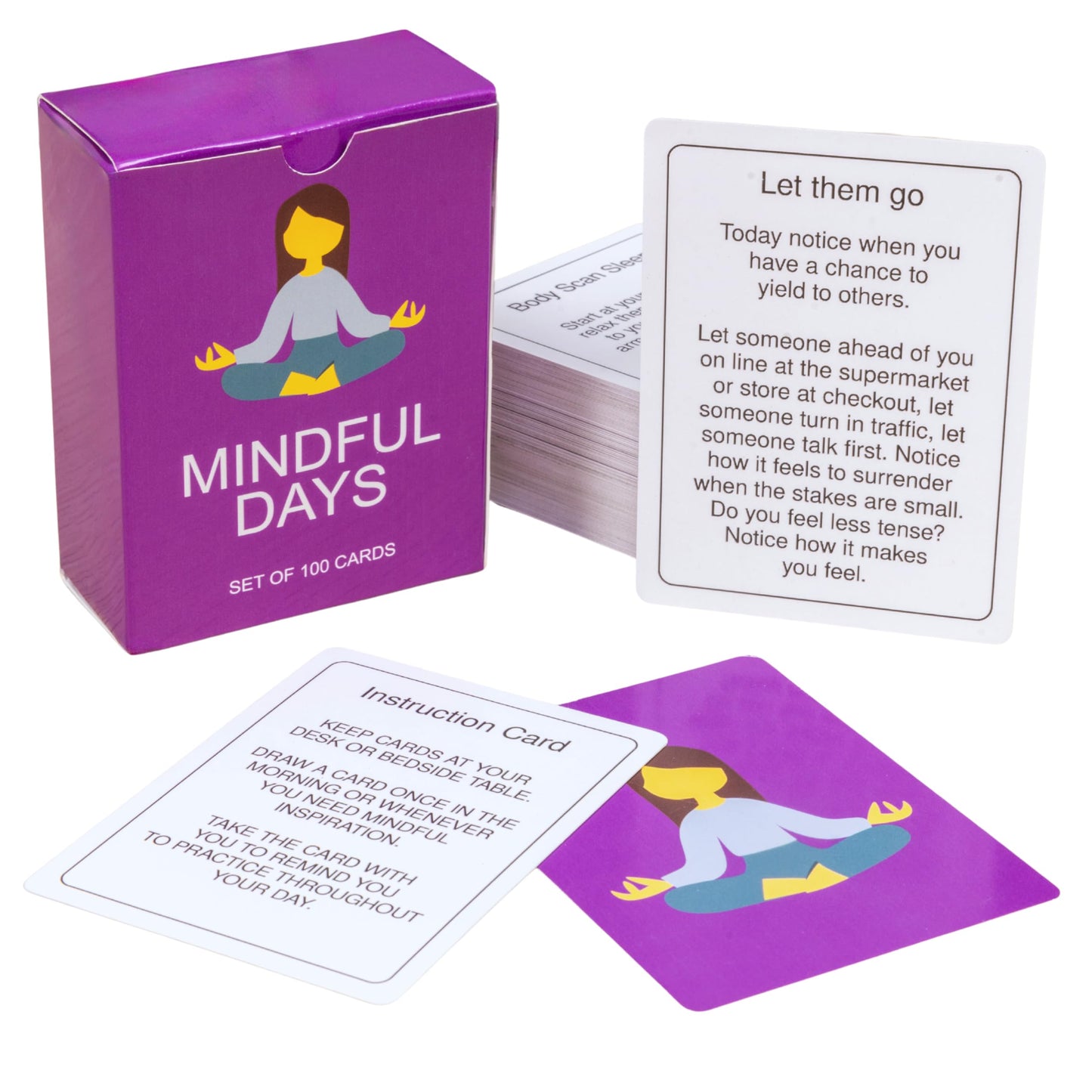 BayWel 100 Daily Mindful Activity Cards – Self-Care & Gratitude Prompts for All Ages | Portable Travel Deck for Mental Wellness, Focus & Stress Relief