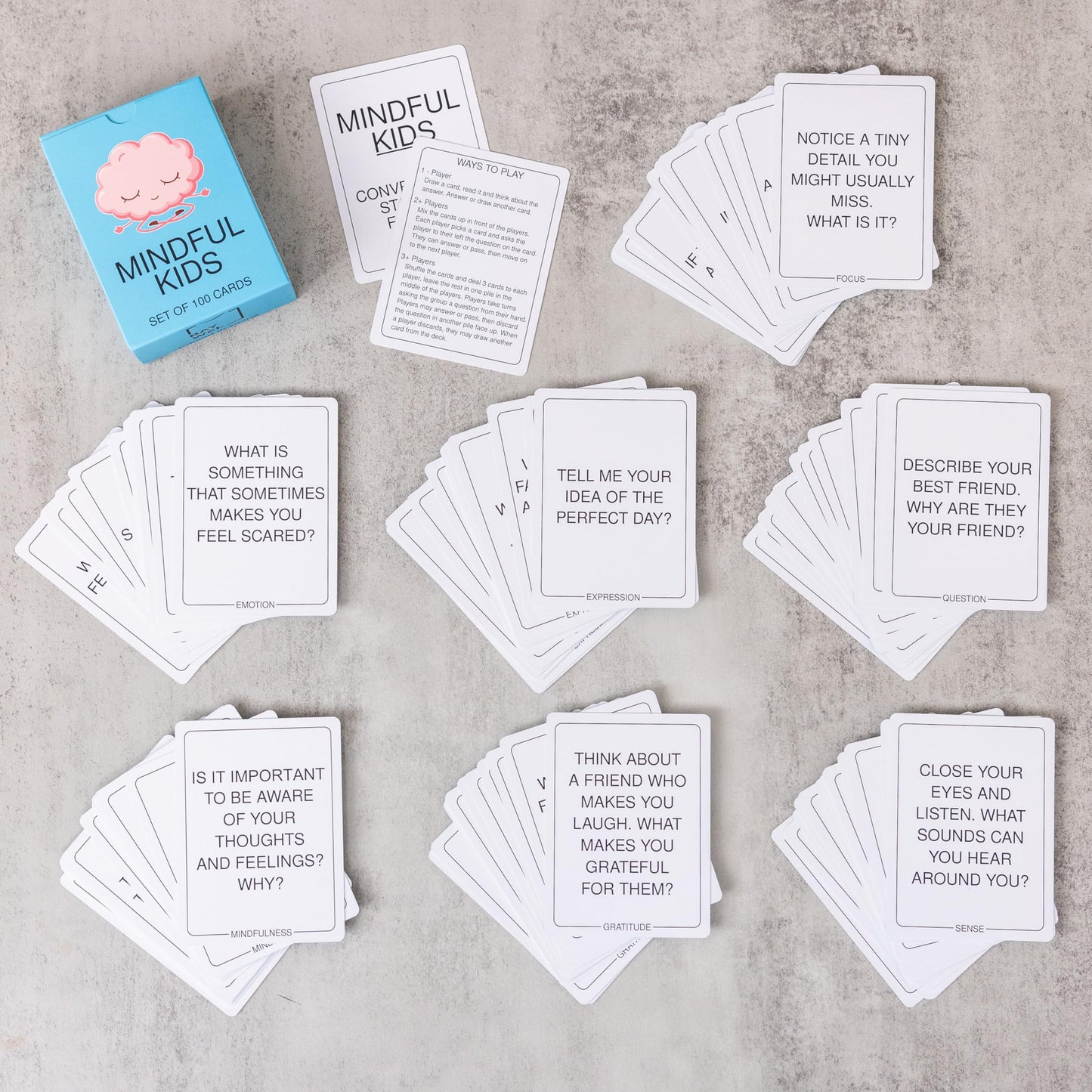 BayWel 100 Mindfulness Conversation Cards for Kids β Positive Affirmation & Self-Care Prompts for Meaningful Family, Classroom & Therapy Discussions