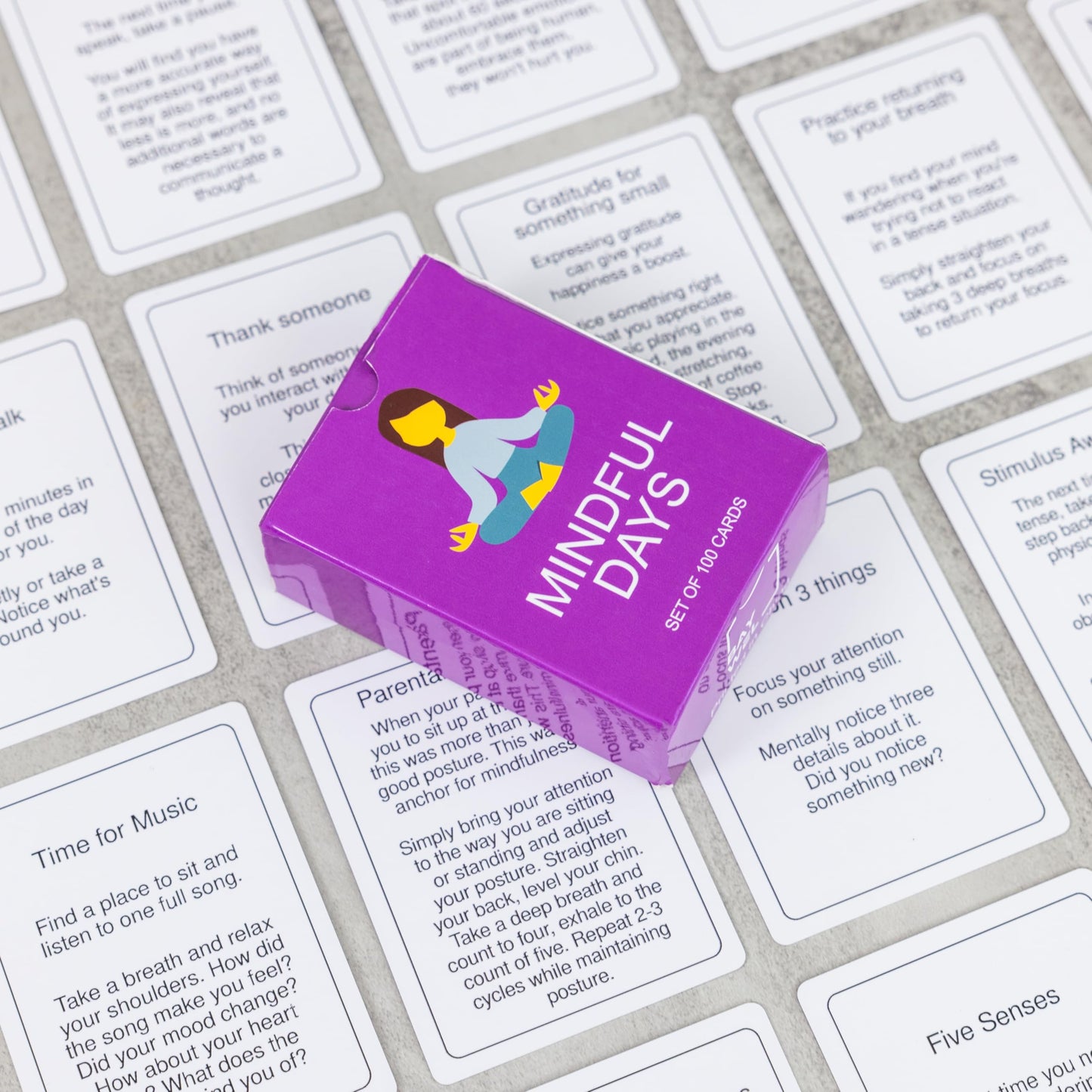 BayWel 100 Daily Mindful Activity Cards – Self-Care & Gratitude Prompts for All Ages | Portable Travel Deck for Mental Wellness, Focus & Stress Relief