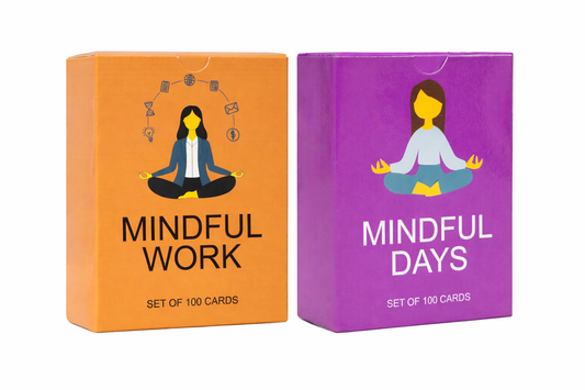 Workplace Mindfulness & Team Building Cards Mindful Work Bundle (2 Deck Set for Team Meetings, Reflection & Workplace Wellbeing)